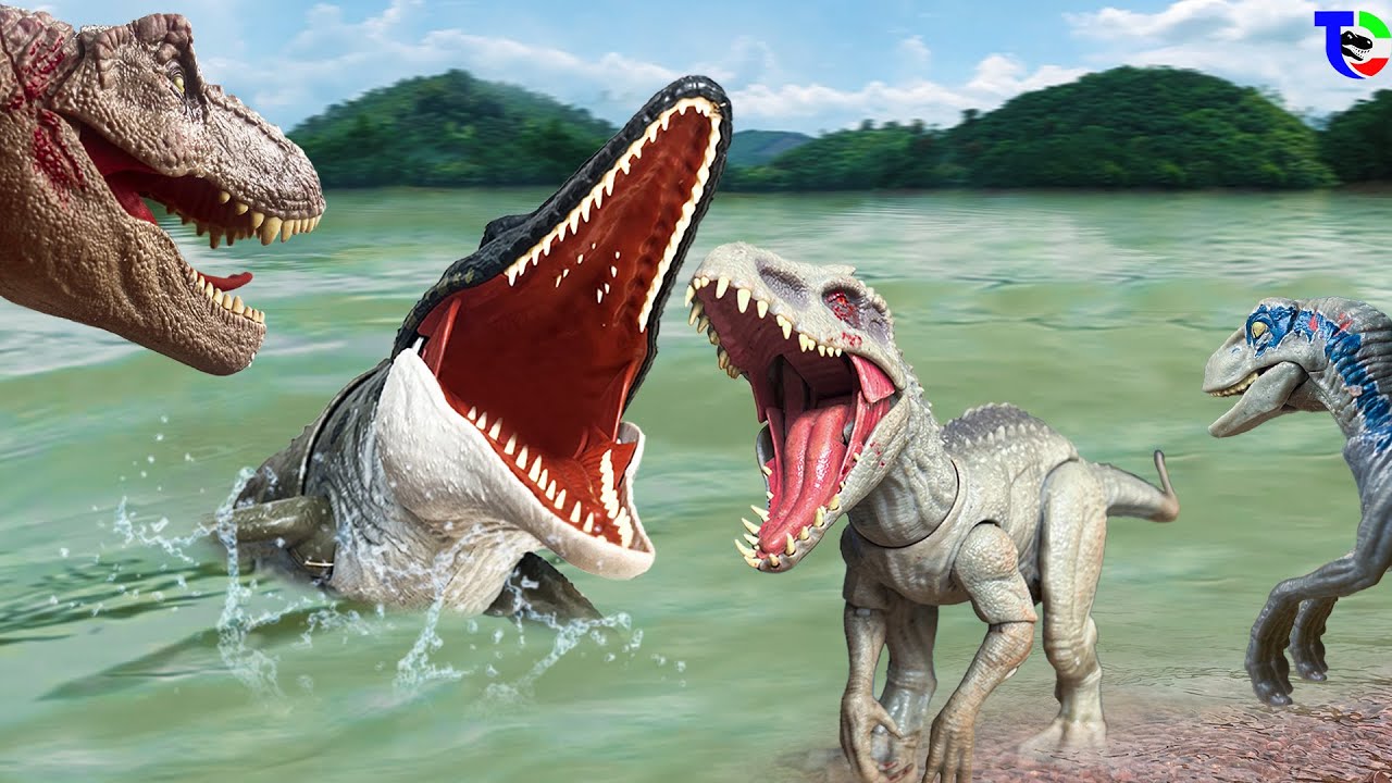 T-REX Vs INDOMINUS Vs MOSASAURUS 🦖 Jurassic World Final Battle | Dinosaur Toy Movie