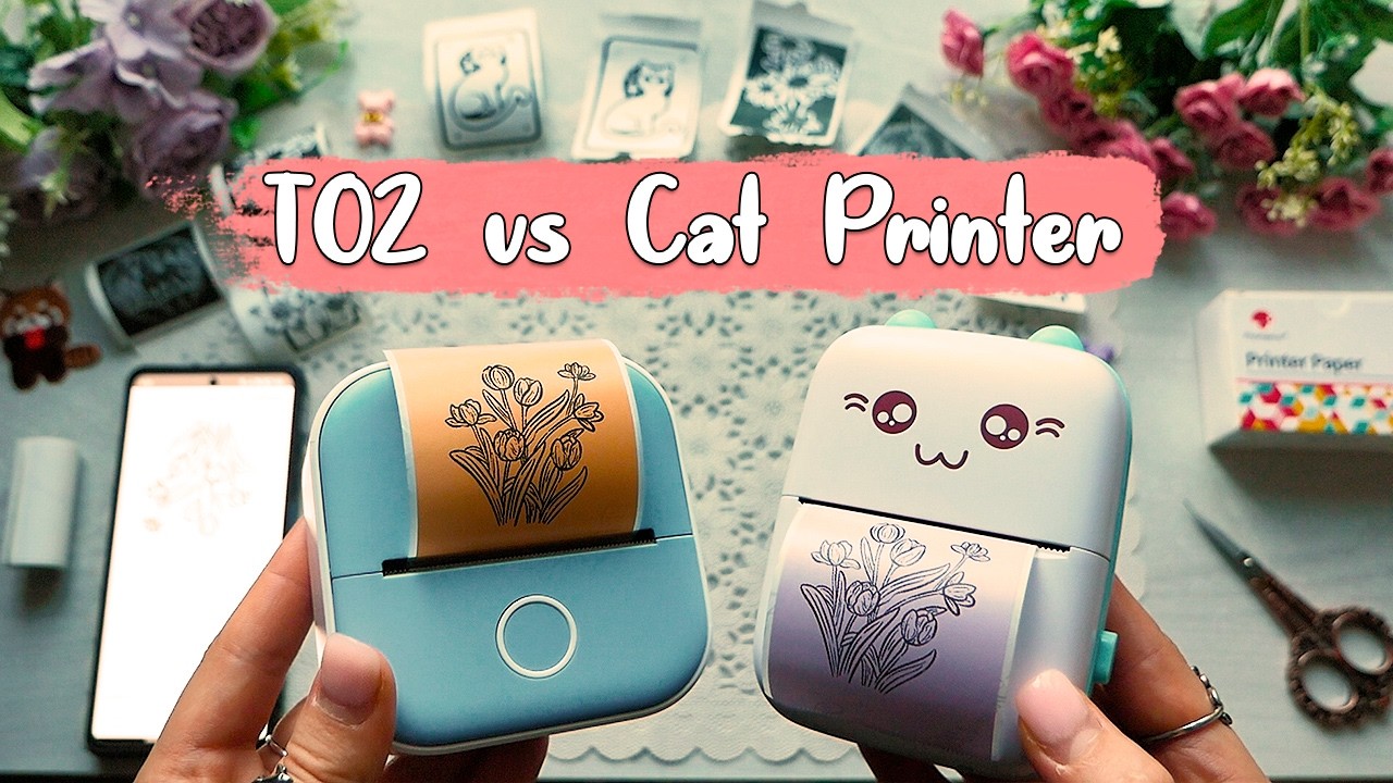 🍄Phomemo T02 vs Cat Printer Comparison - Mini Thermal Printer Differences | no ink stickers