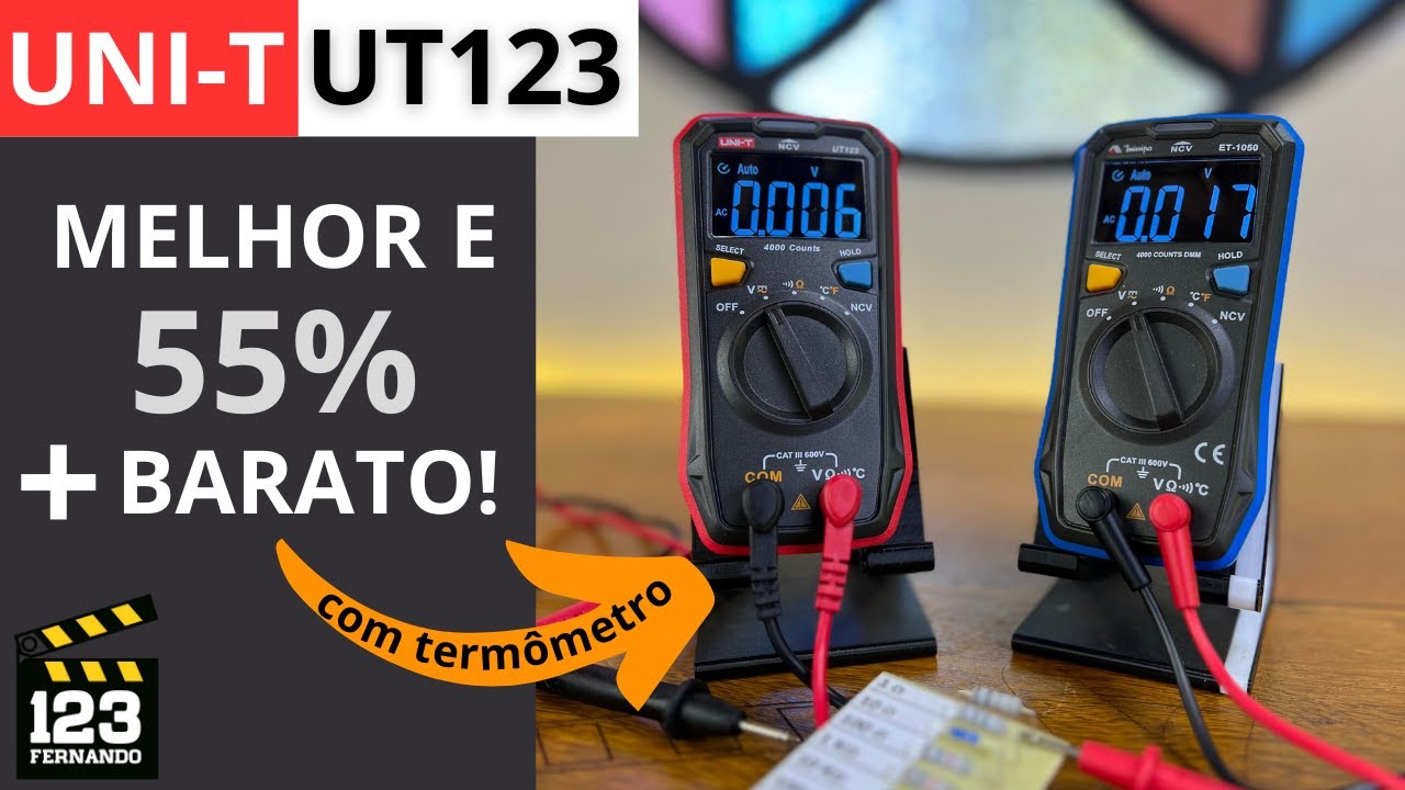 AINDA MELHOR E MAIS BARATO! MULT&Iacute;METRO F&Aacute;CIL DE USAR UNI-T 123  MINIPA ET1050  COM FUN&Ccedil;&Atilde;O TERM&Ocirc;METRO