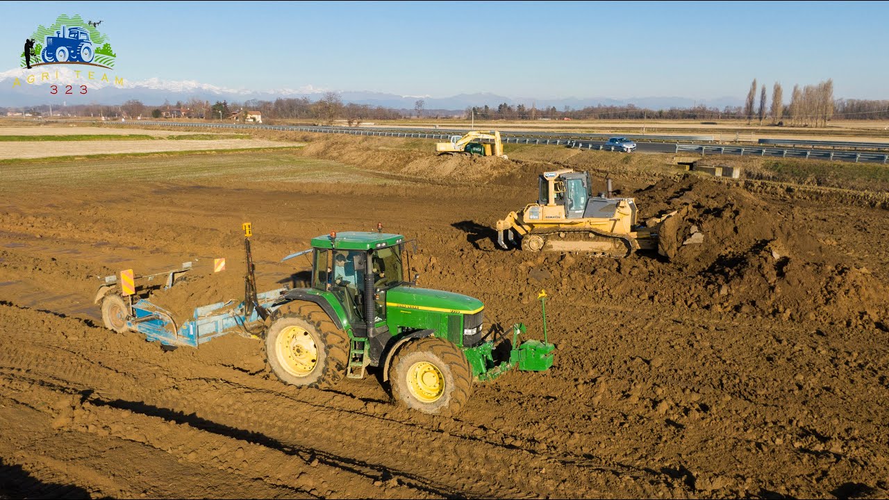 SOUND | John Deere 7710 - Scraper Fontana - Komatsu D61Ex | Sbancamento risaia | Agrinova |