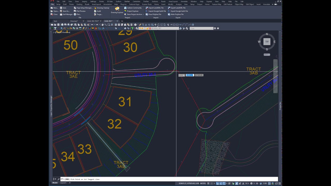 Making a Haul Road Using Carlson 2021 on top of AutoCAD - Part 1