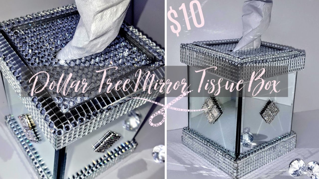 Glam Tissue Box with REAL Mirrors - Diy Dollar Tree Mirror Decor - Diy Room Decor - w Collab Beverly