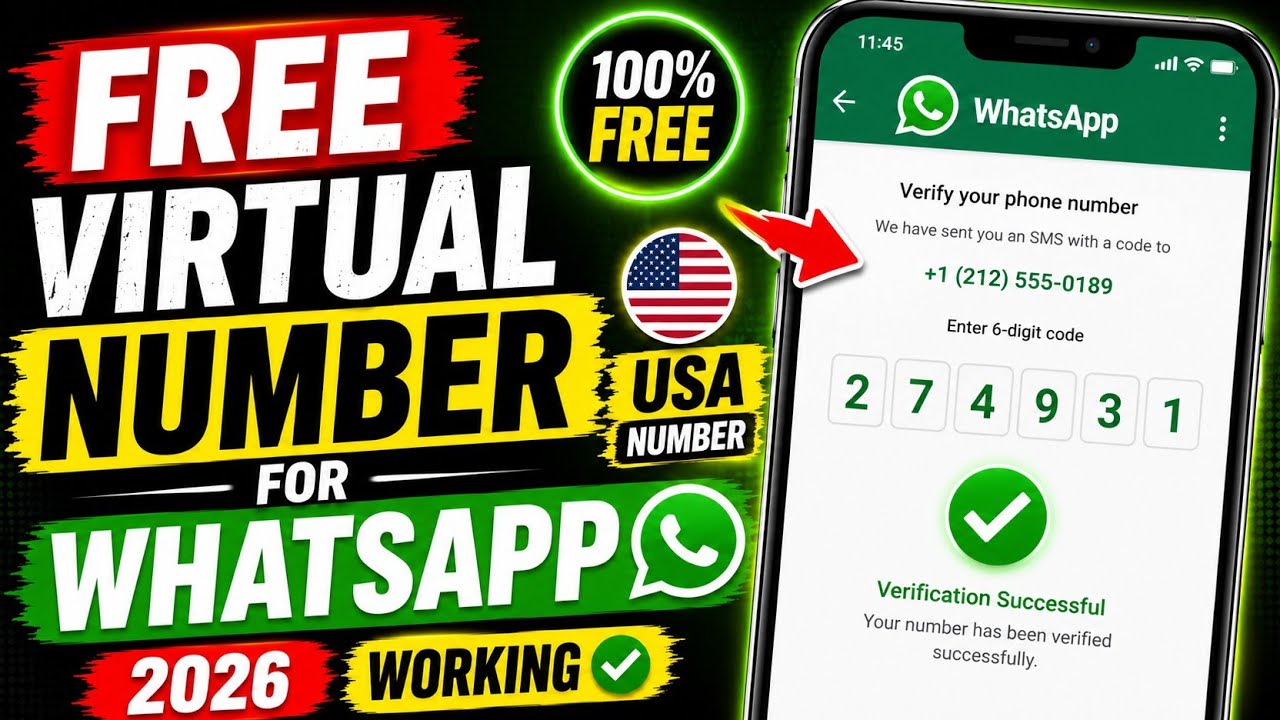 FREE Virtual Number For WhatsApp (2026) | Get Free USA Number