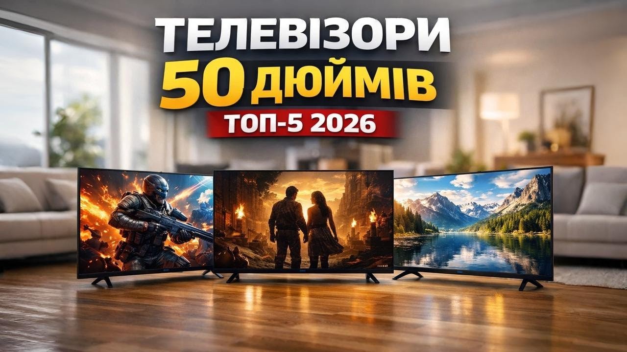 ТОП-5 телевізорів 50 дюймів для дому 🎬 і геймінгу 🎮 Чесний Рейтинг 2026! Що обрати? Xiaomi, TCL, LG?