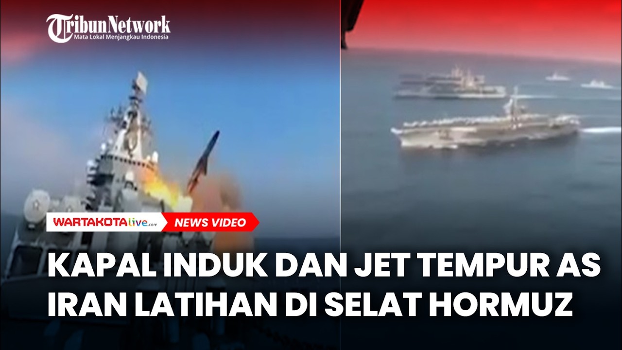 Pengerahan Kapal Induk dan Jet Tempur AS di Dekat Iran, Iran latihan militer di Selat Hormuz
