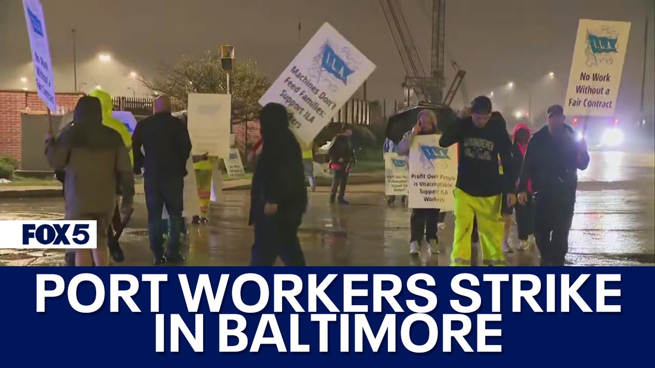 PORT WORKERS STRIKE IN BALTIMORE