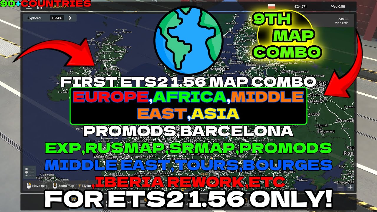 ETS2 1.56 MAP COMBO | PROMODS | RUSMAP | EXP | ETC