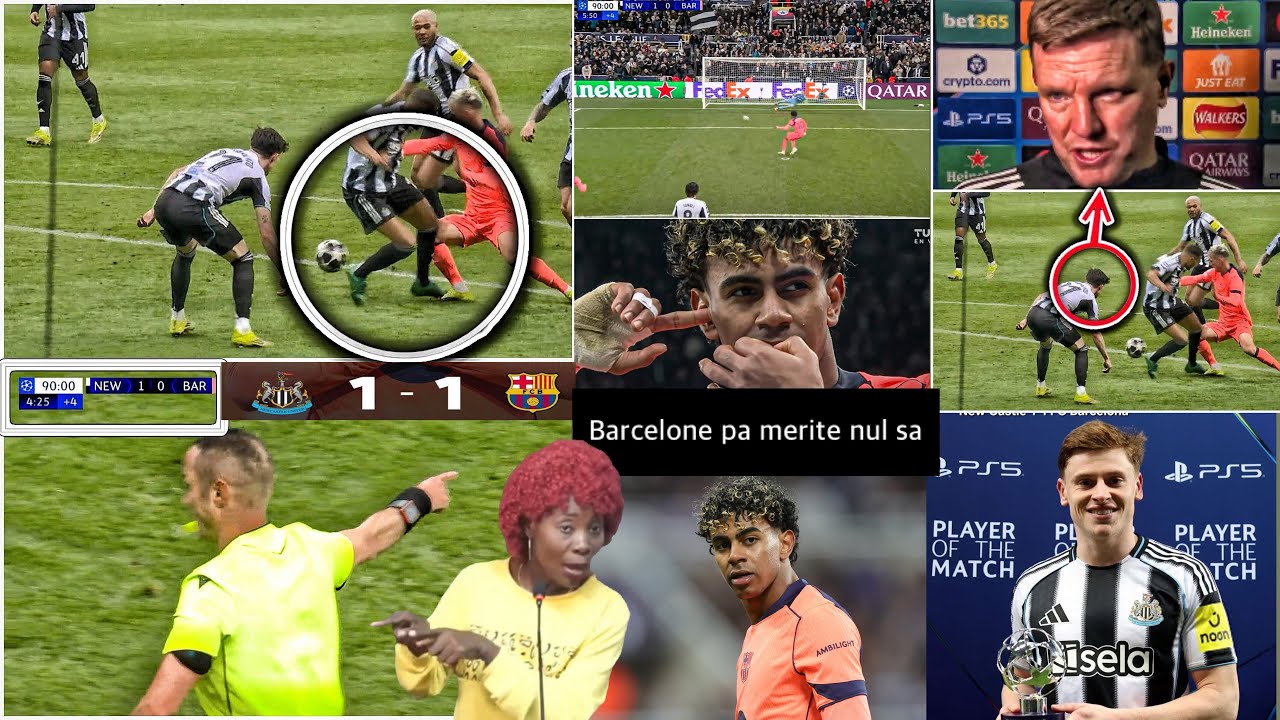Barcelone 1-1 Newcastle,Yamal pat bon ditou, Abit la sove Barcelone ak yon penalty nan fen match…
