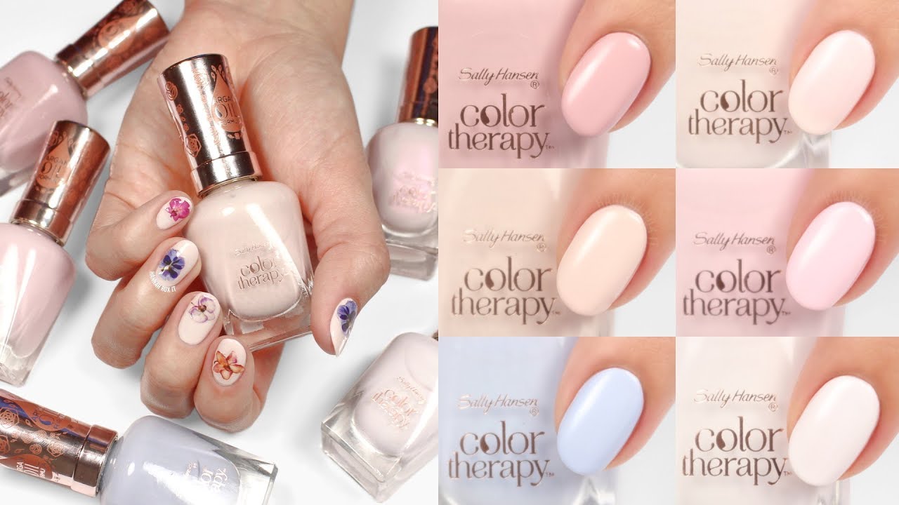 Sally Hansen Color Therapy Floral Swatches & Nail Art