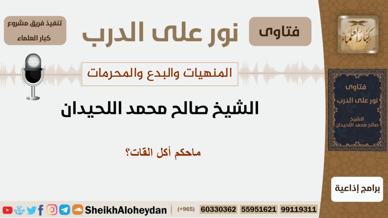 ماحكم أكل القات؟ الشيخ اللحيدان - مشروع كبار العلماء