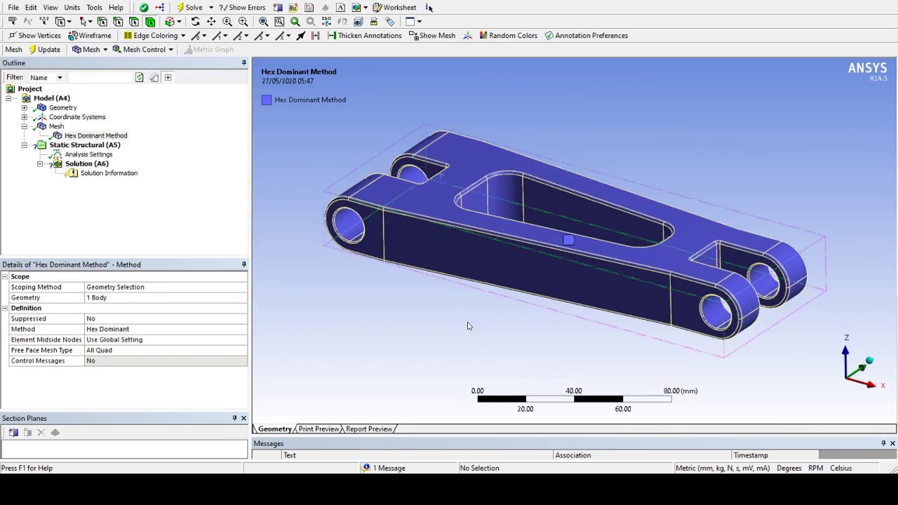 ANSYS Meshing - Hex Dominant - Hexahedron Mesh