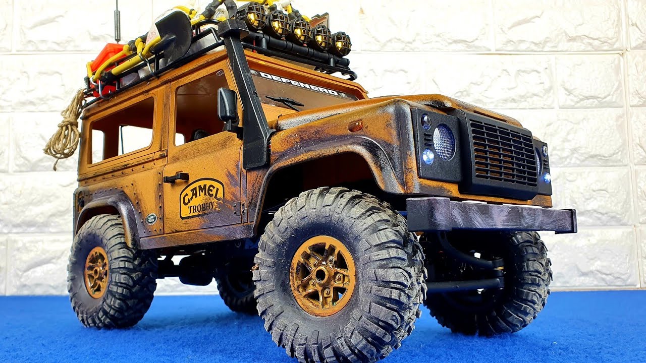 MN98 Model Custom Defender + Unboxing Test 1/12 4WD My Project RC Car Customized Color Camel Trophy