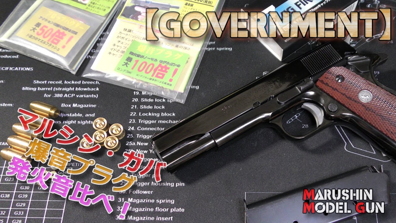 マルシン【コルトガバメント】発火比べと微調整！純正プラグ・爆音プラグ・プロップパウダーで音量測定、不調を修正して7発完走です！COLT GOVERNMENT MARKⅣ SERIES'70