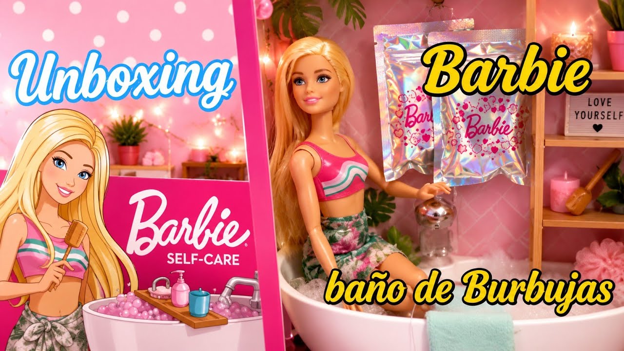 BARBIE UNBOXING:Abro Set Barbie Baño de Burbujas espuma🫧Bañera Barbie #barbie #doll #muñecas