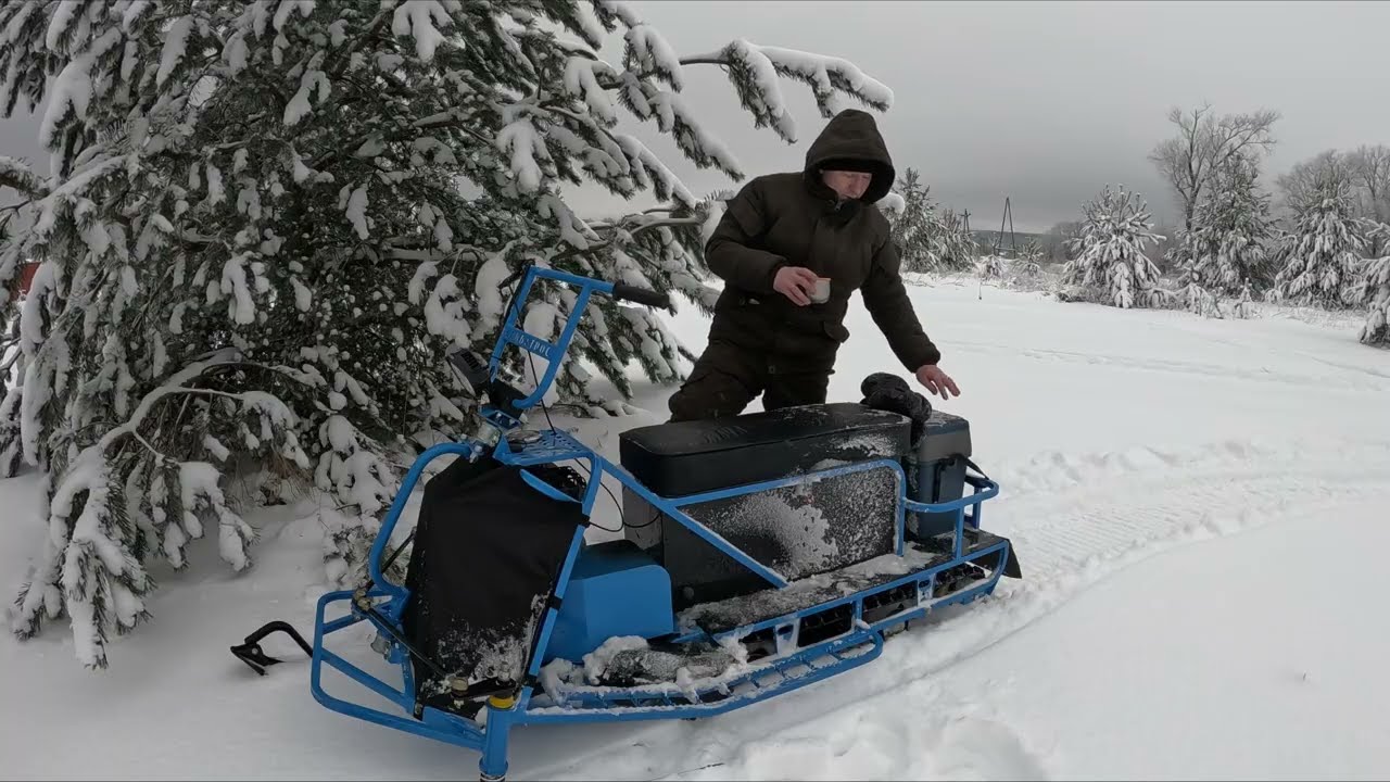 Снегоход Альбатрос! Прокатился по не глубокому снегу! 