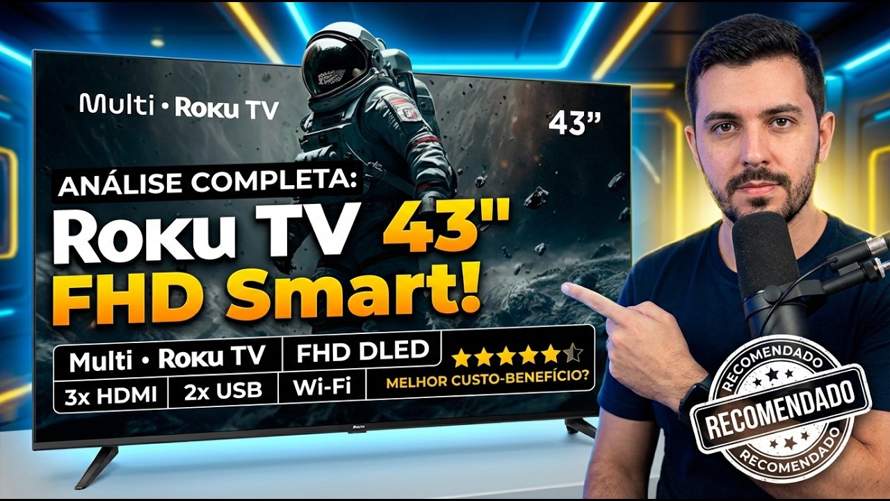 Smart TV Multi Roku 43” Full HD VALE A PENA em 2026 ? 🔥 Review Completo + Dolby Áudio e HDR!