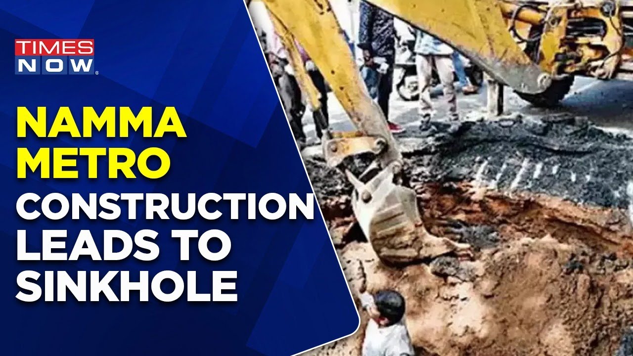 Massive Sinkhole Appears In Middle Of Busy Road Due To Construction Of Metro Line In Bengaluru