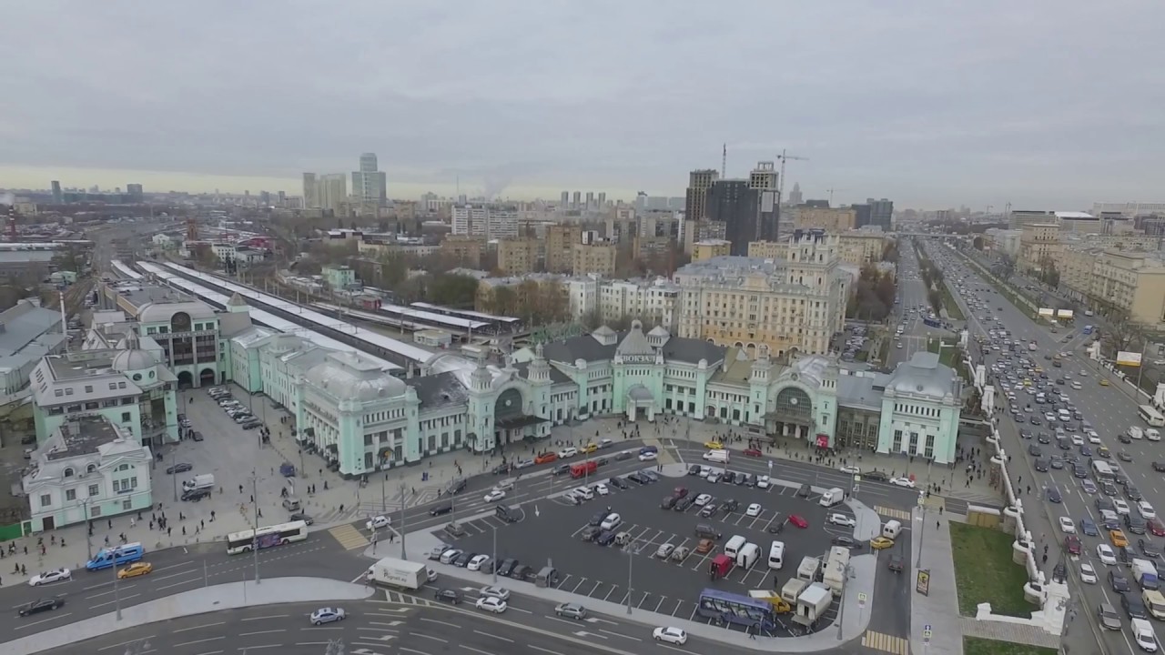 полёт дрона над Белорусским вокзалом и окресностями