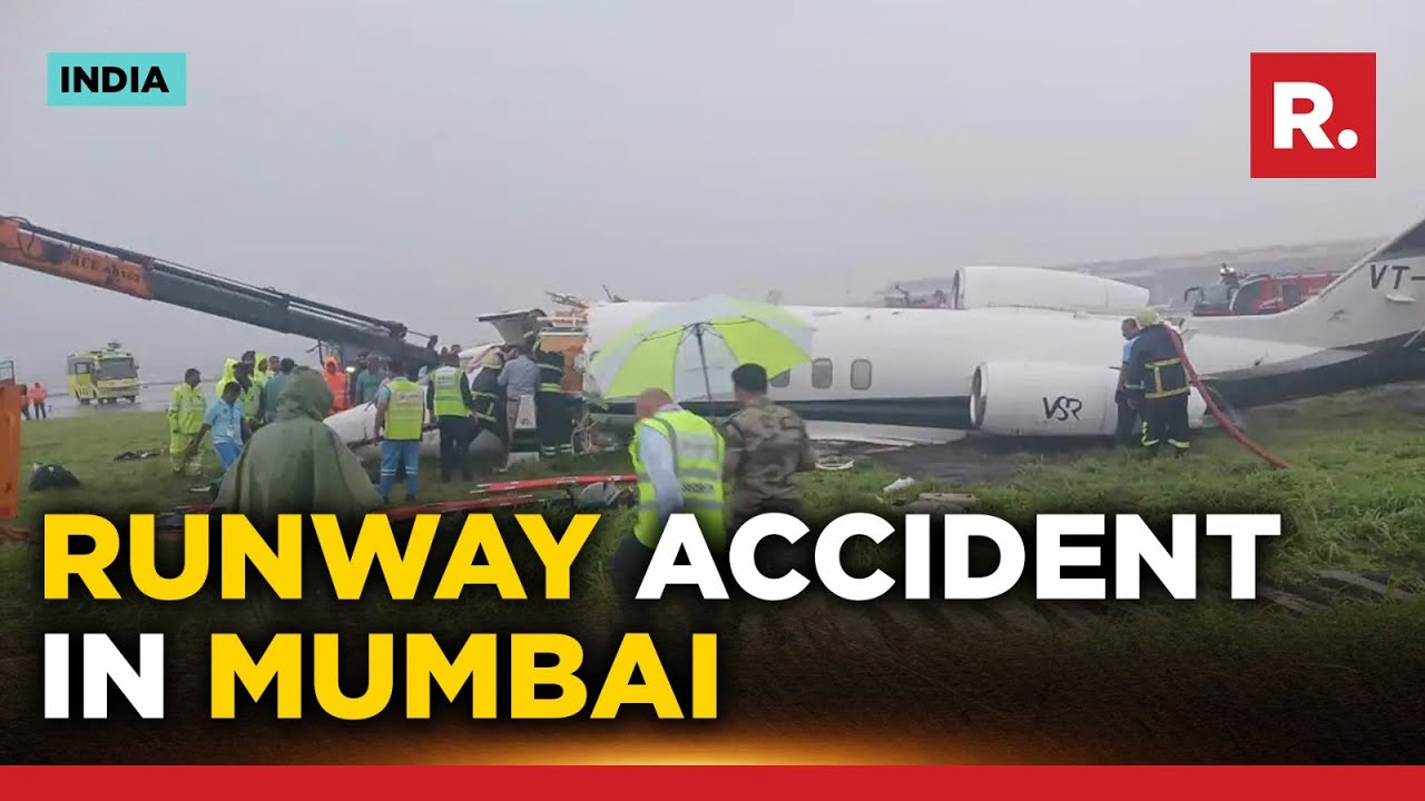 Mumbai: Private Plane Veers Off Airport Runway Amid Heavy Rainfall, 8 Injured