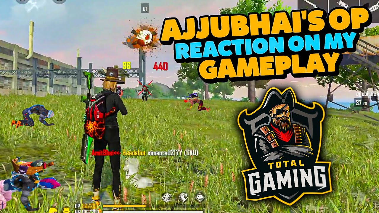 Ajjubhai's Amazing Reaction On My Gameplay || Free Fire || Desi Gamers