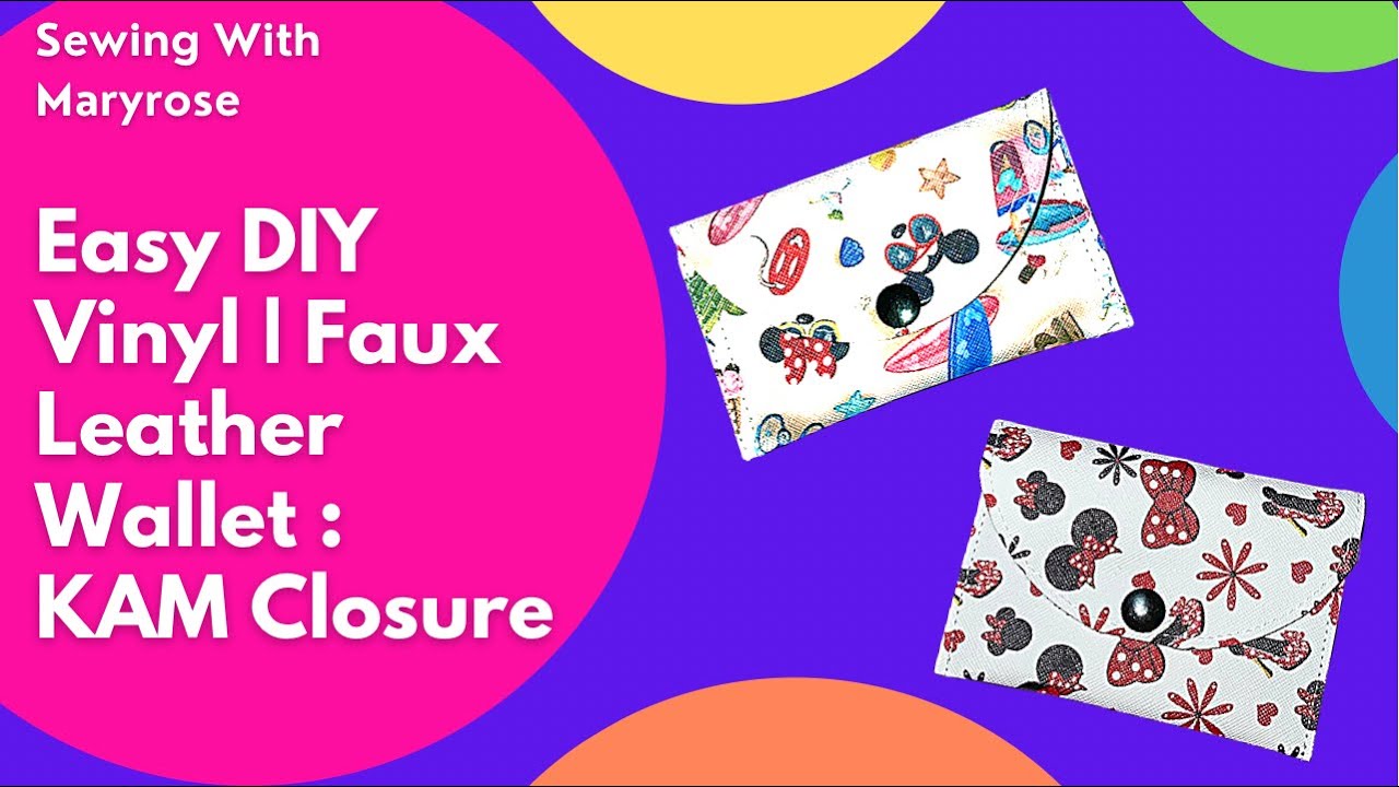 How to Sew an Easy DIY Vinyl Gift Card Wallet with Kam Snap Closure | Faux Leather Gift Idea