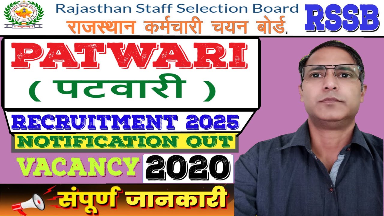 RSSB Patwari Recruitment 2025: Apply Online, Eligibility, Exam Date & Syllabus