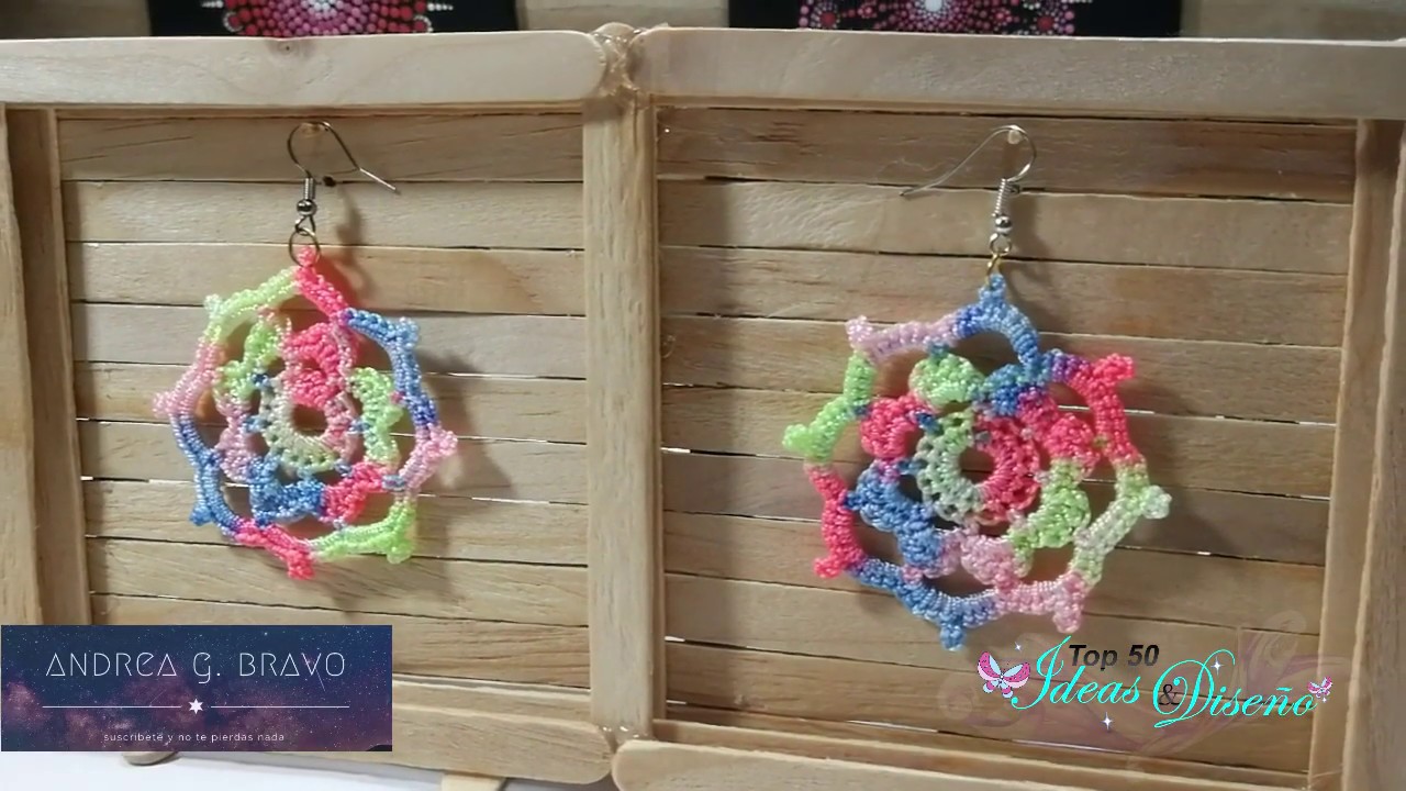 Tutorial Aretes o Pendientes Tipo flor matizado, muy faciles de hacer!!