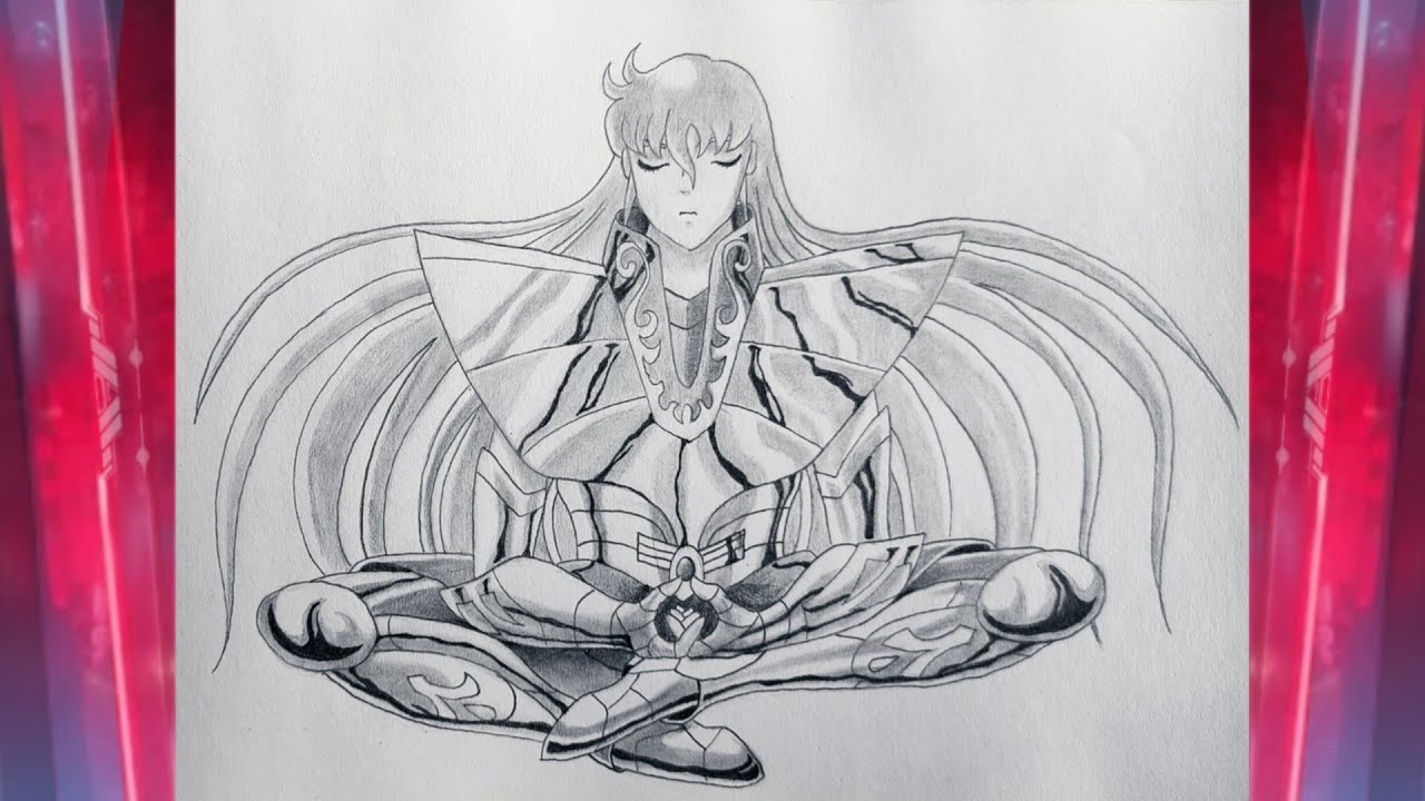 Drawing Shaka of Virgo | Saint Seiya | Step by Step Video Tutorial | Flexart