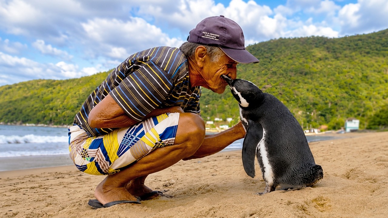 Jinjing The Penguin - Swims 5000 Miles Every Year To Visit The Man Who Saved Him