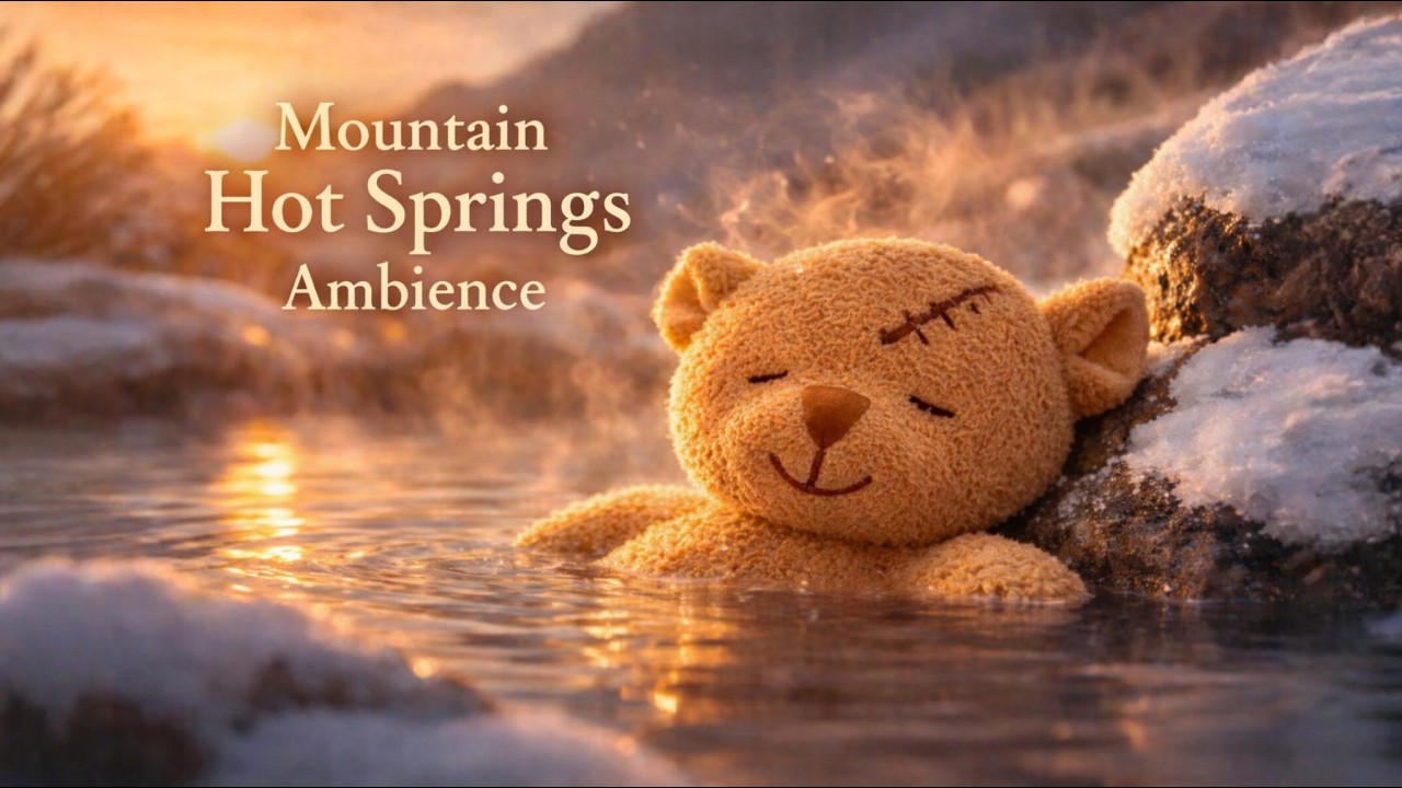 Peaceful Mountain Hot Springs Ambience | Relaxing Nature Sounds & Cozy Sunrise