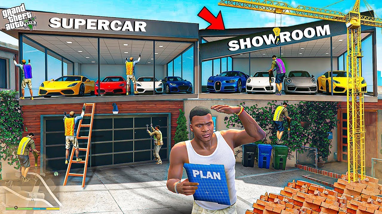 Franklin And Shinchan Built The Most Expensive Supercar Showroom On Their House In GTA 5 Telugu