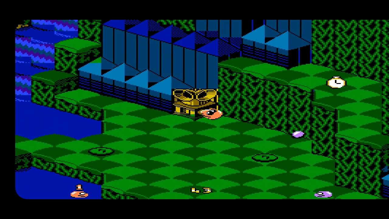 Playing snake rattle n roll on nes
