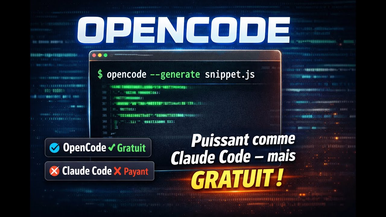 IA OpenCode : Alternative GRATUITE &agrave; Claude Code pour faire du vibe coding