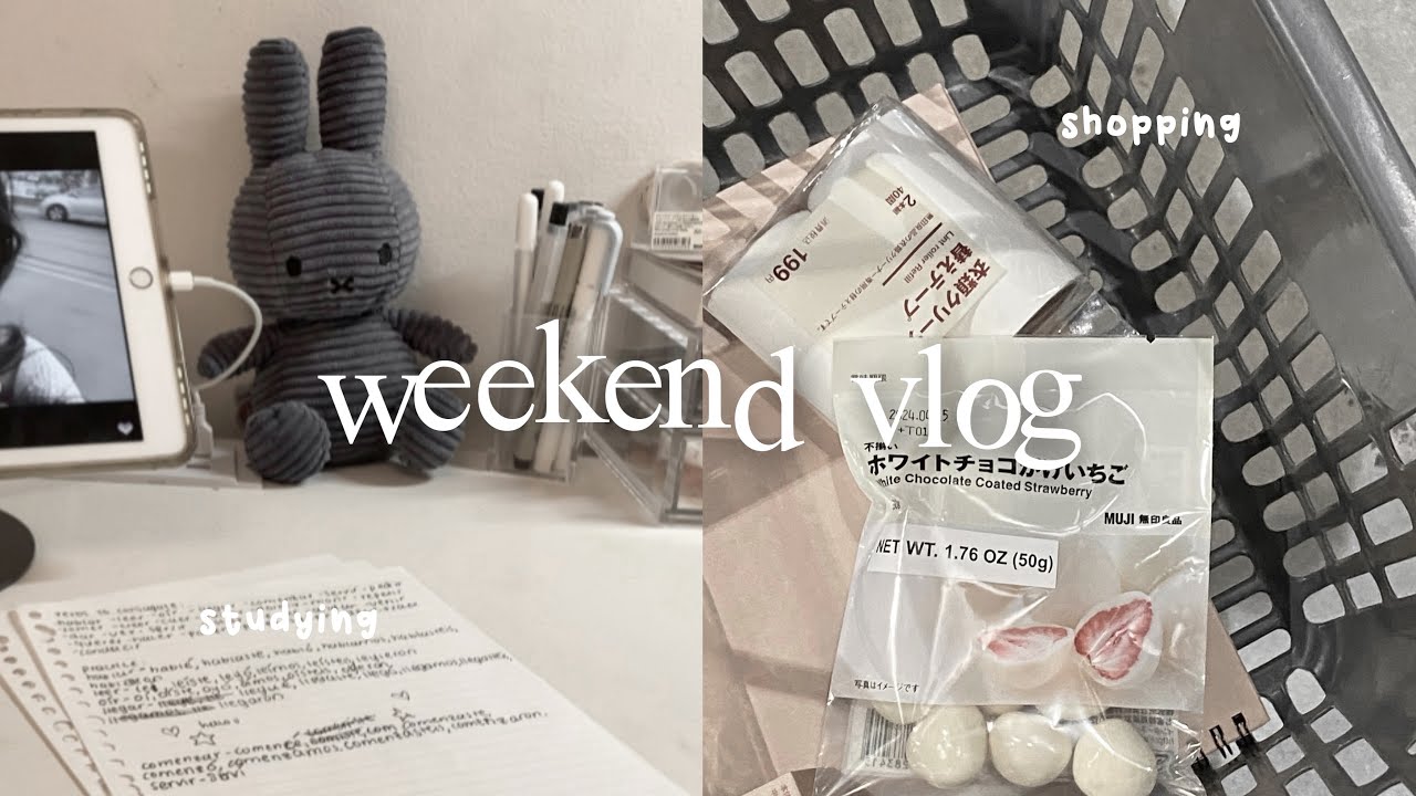 weekend vlog: studying, shopping, desk makeover, muji haul