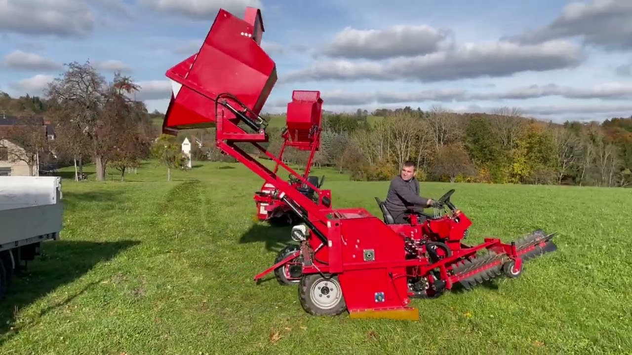 OB100 Apfelauflesemaschine, Obst- und Nusserntemaschine, fruit harvester, walnut harvester