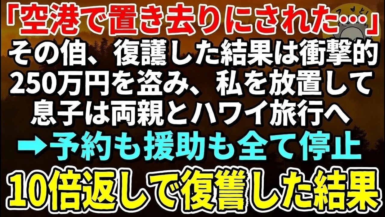 【衝撃】空港で置き去りにされた68歳の母が息子夫婦に下した完璧な復讐。250万円を奪われハワイに捨てられた私が全てを奪い返した日【因果応報】