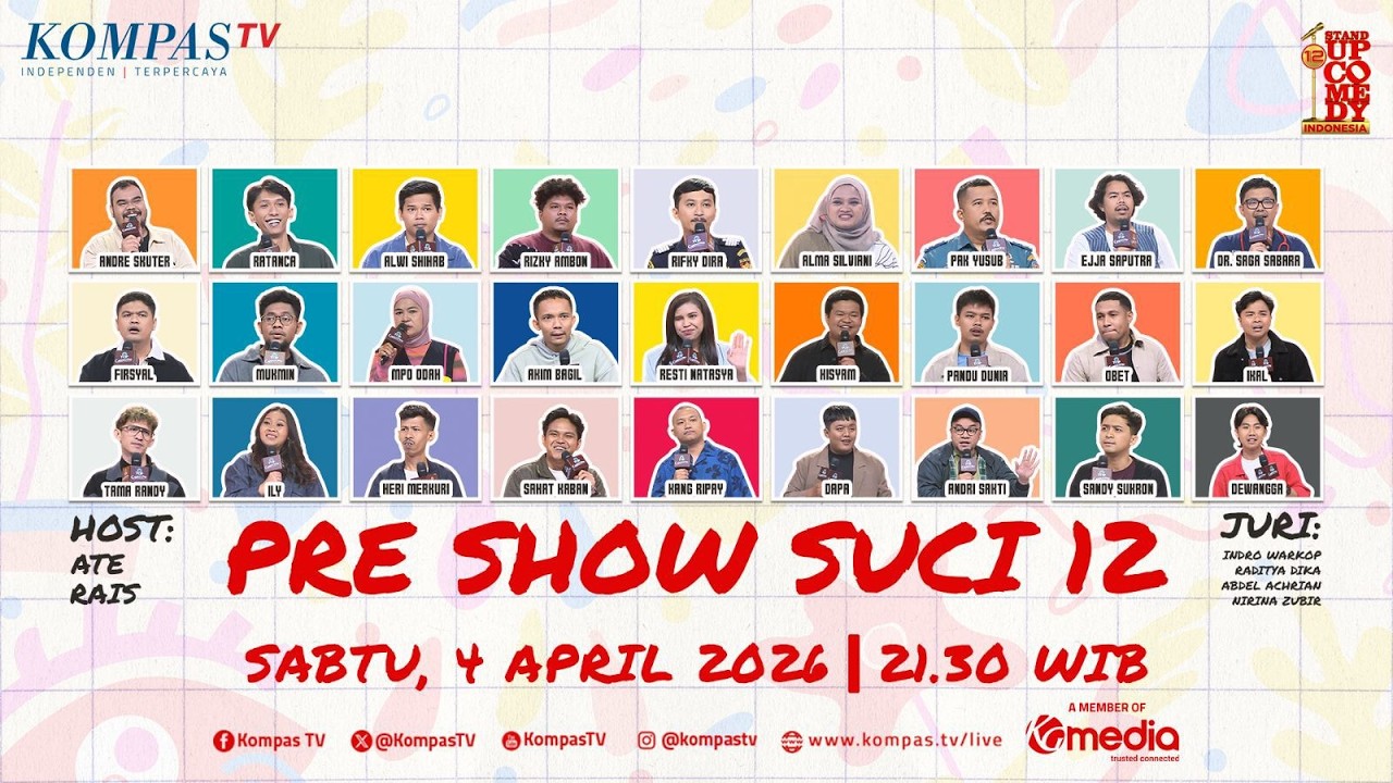 🔴 LIVE - SUCI 12 Preshow: Perdana! Stand Up Komika di Depan Raditya Dika hingga Indro Warkop