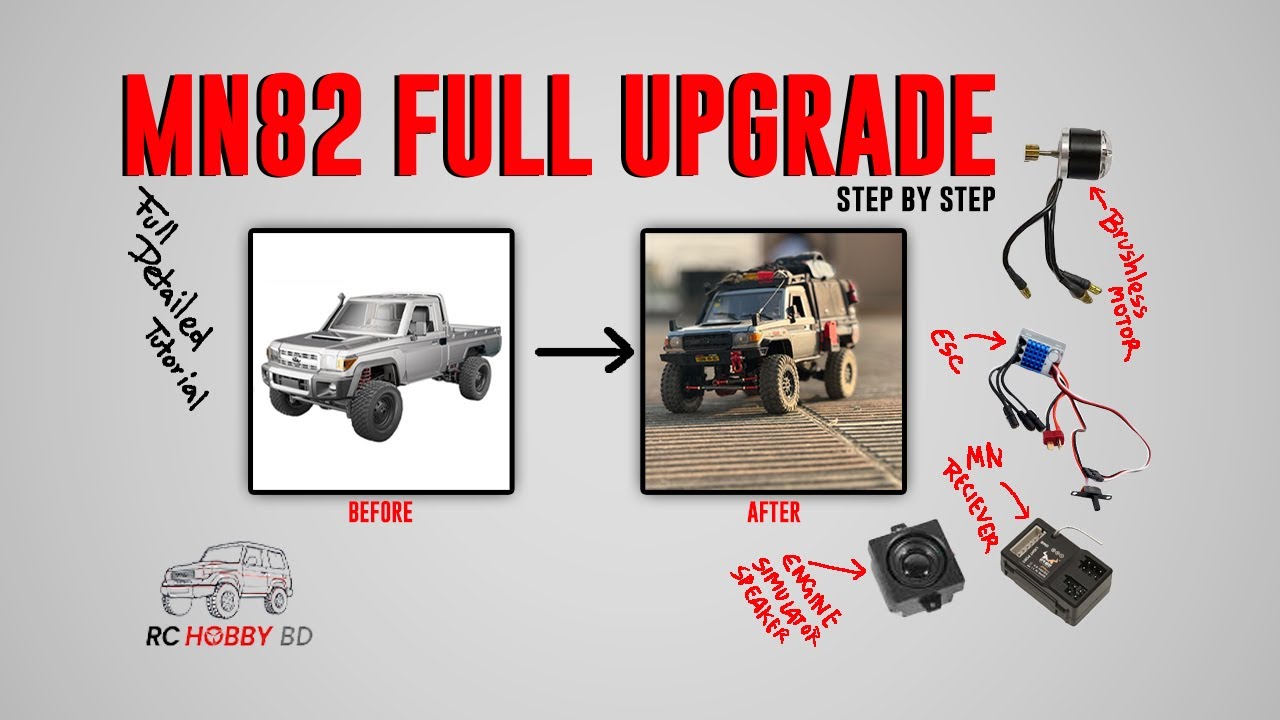 MN82 PRO  LC79 FULL UPGRADE TUTORIAL IN DETAIL #4x4rwd #brushlessmotor #diy  #mn82 #mn82upgrade