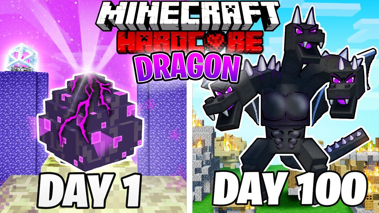 Я выжил 100 ДНЕЙ, играя за ДРАКОНА ЭНДА в ХАРДКОРНОМ Minecraft!