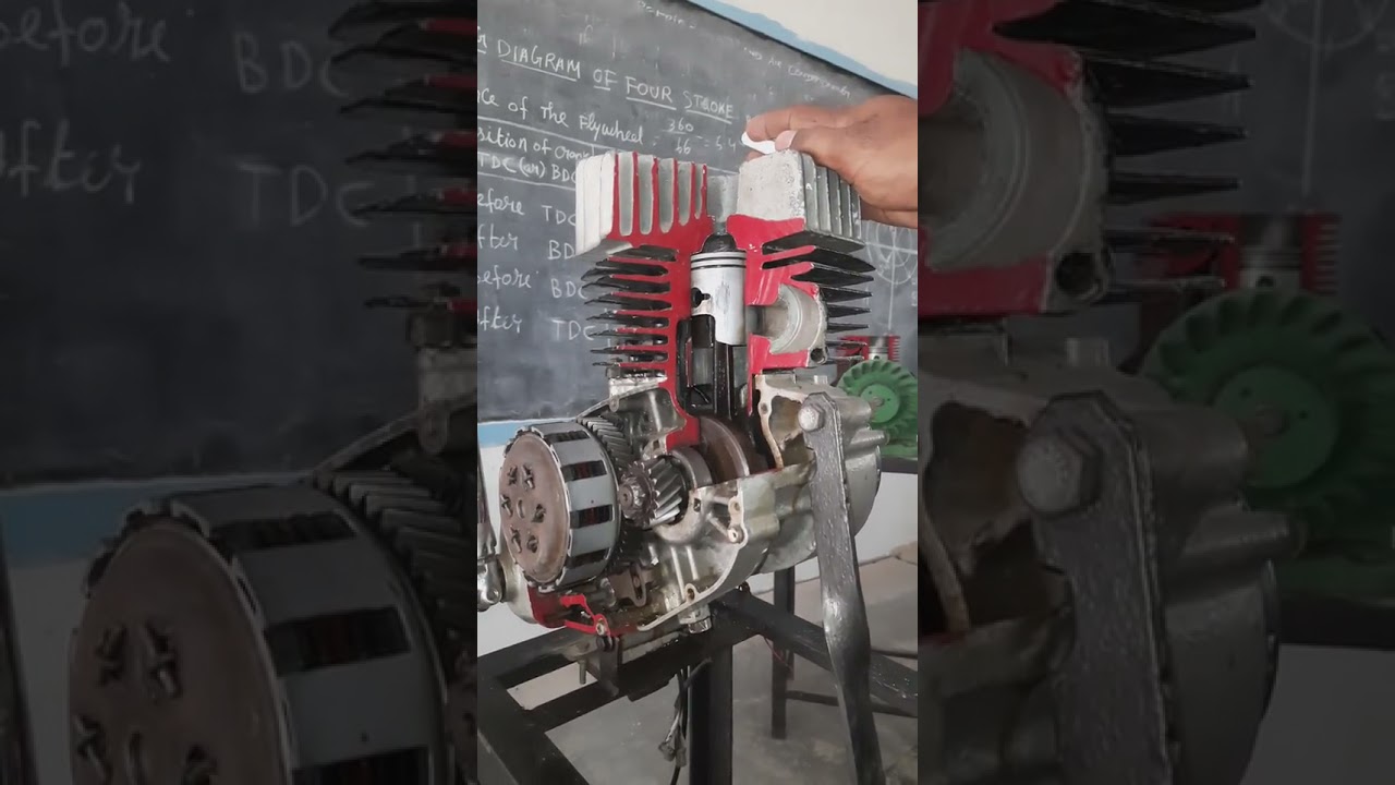 Port timing diagram for Two stoke petrol engine explain the practical method.