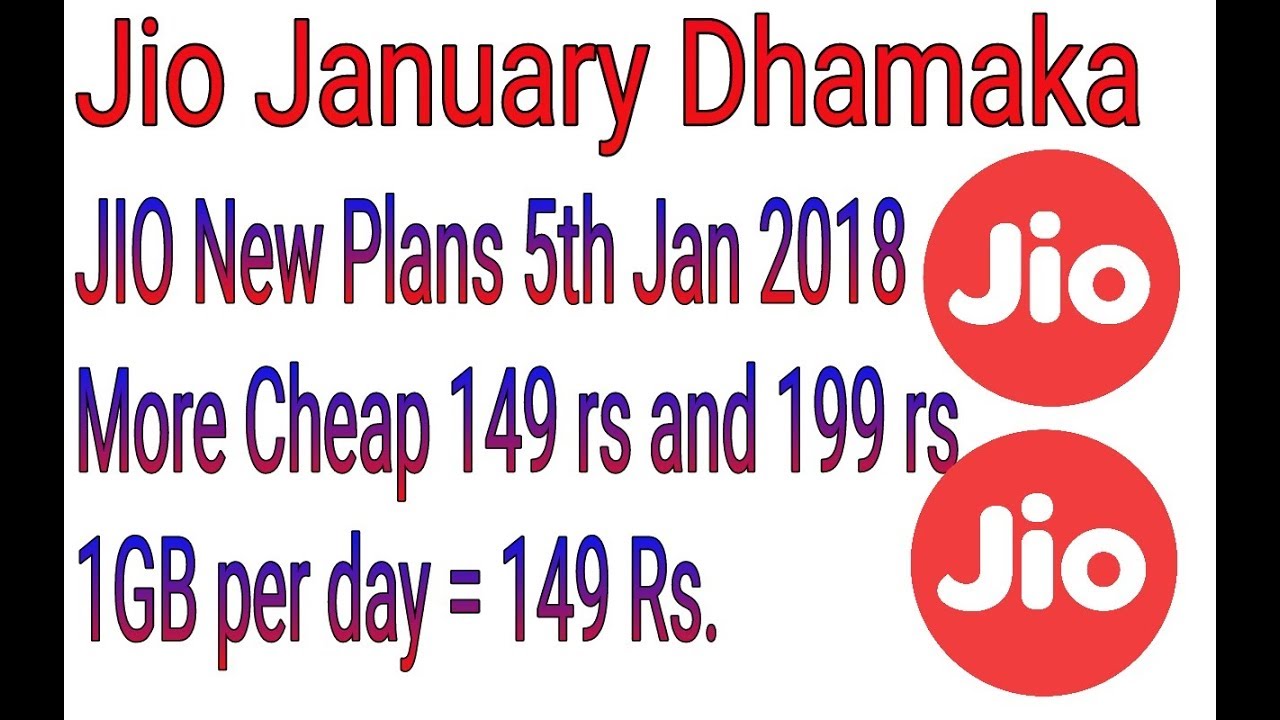Jio!!! Jio!!! Jio!!! | 1 GB @149rs | New Offer Jan 2018