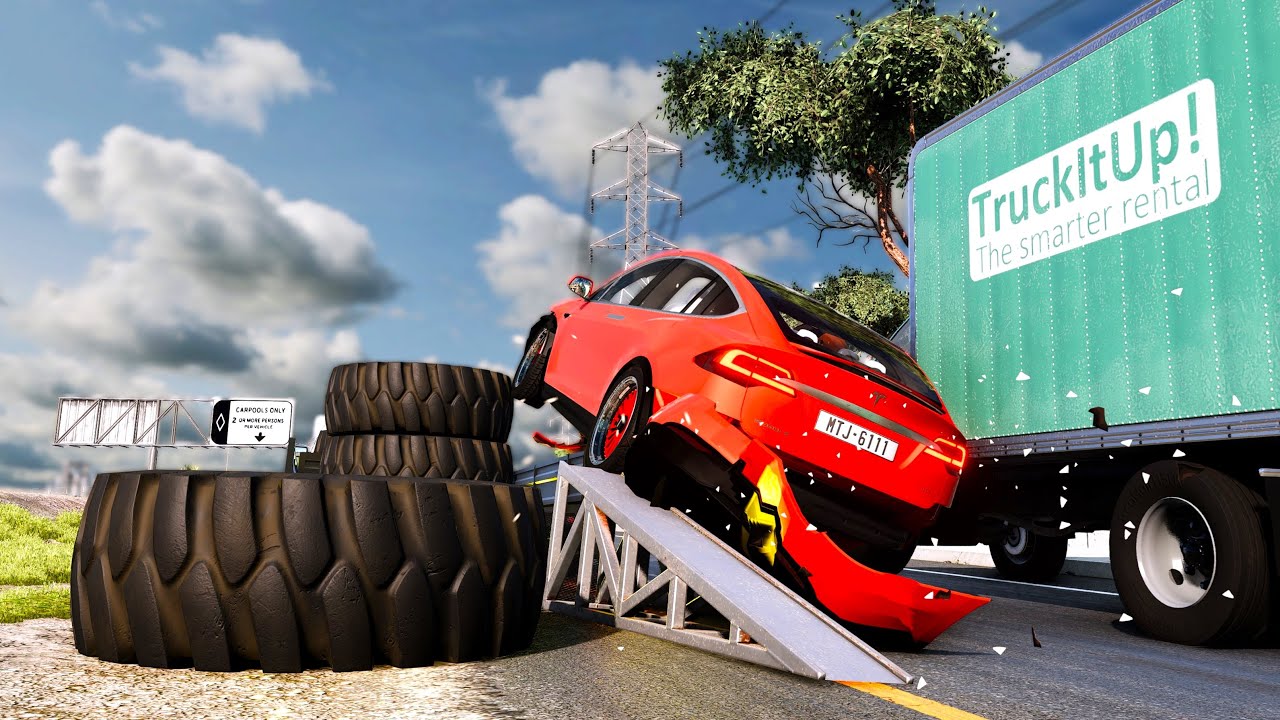 Realistic Truck & Car Crashes #5 - BeamNG.drive