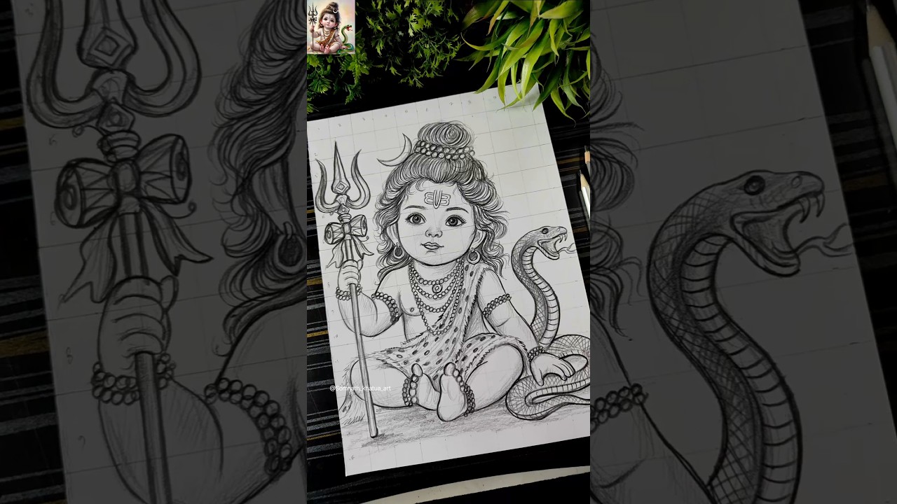 How To Draw Cute Lord Shiva❤️✍️ Maha Shivratri Special Mahadev Drawing #short #lordshiva #drawing
