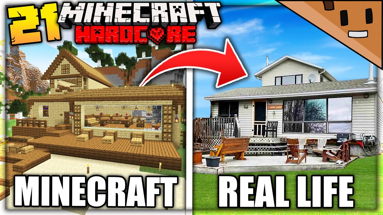 I Built my REAL LIFE Beach House in Minecraft Hardcore! (#21)