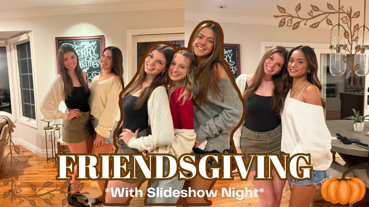 SENIOR VLOG 5 - Friendsgiving 🦃🧡 + slideshow night | Leyni Raine