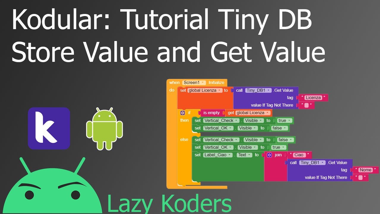 Kodular tutorial - Come usare il  componente Tiny DB