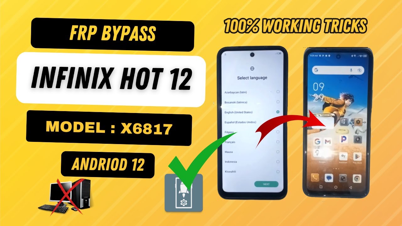 Infinix Hot 12 / X6817 / FRP Bypass / Android 12 👉 No PC Needed