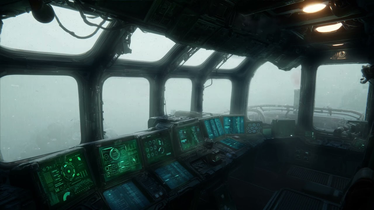 Radio Chatter on a Rainy Exoplanet &ndash; Spaceport Bridge Sci-Fi Ambience for Sleep, Study, Relaxation