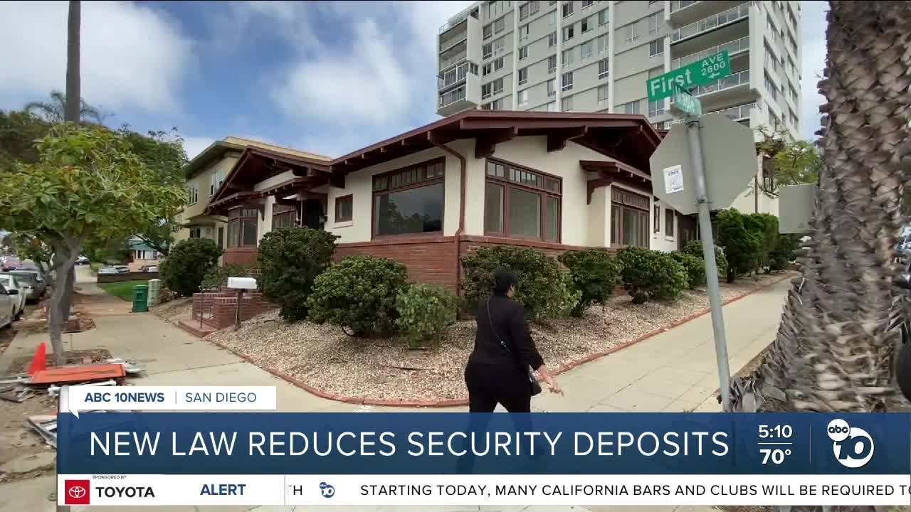 New California law limits security deposits to 1 month's rent