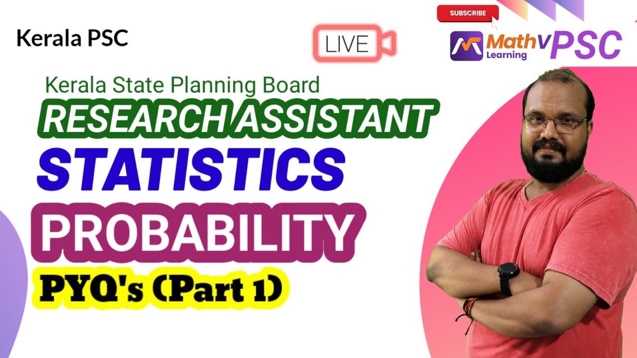 Probability PYQ'S (Part 1) - Research Assistant Exam - Statistics- Kerala PSC #keralapsc #statistics